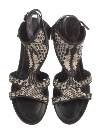 Sigerson Morrison Leather Printed Gladiator Sandals