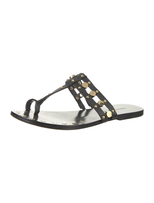 Sigerson Morrison Leather Studded Accents Slides