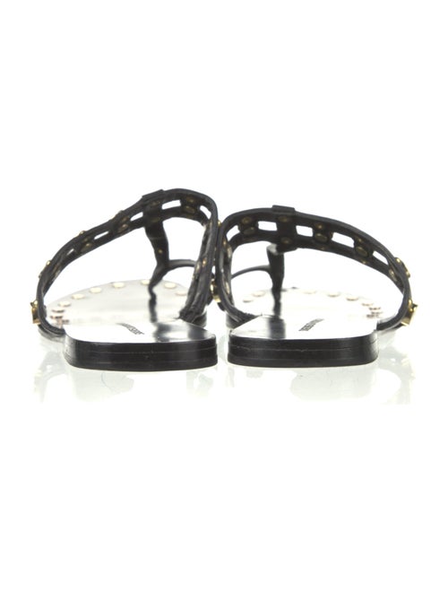 Sigerson Morrison Leather Studded Accents Slides