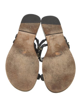 Sigerson Morrison Leather Studded Accents Slides