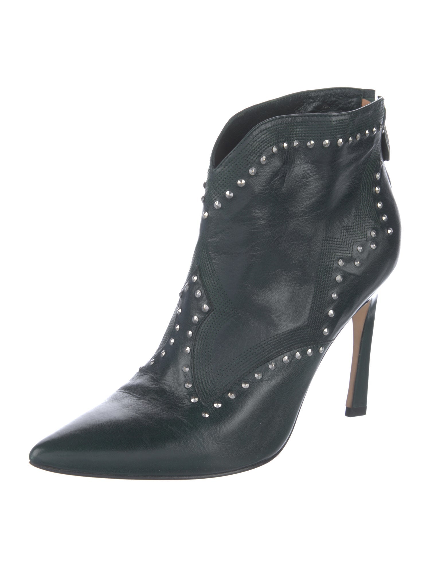Sigerson Morrison Leather Studded Accents Boots