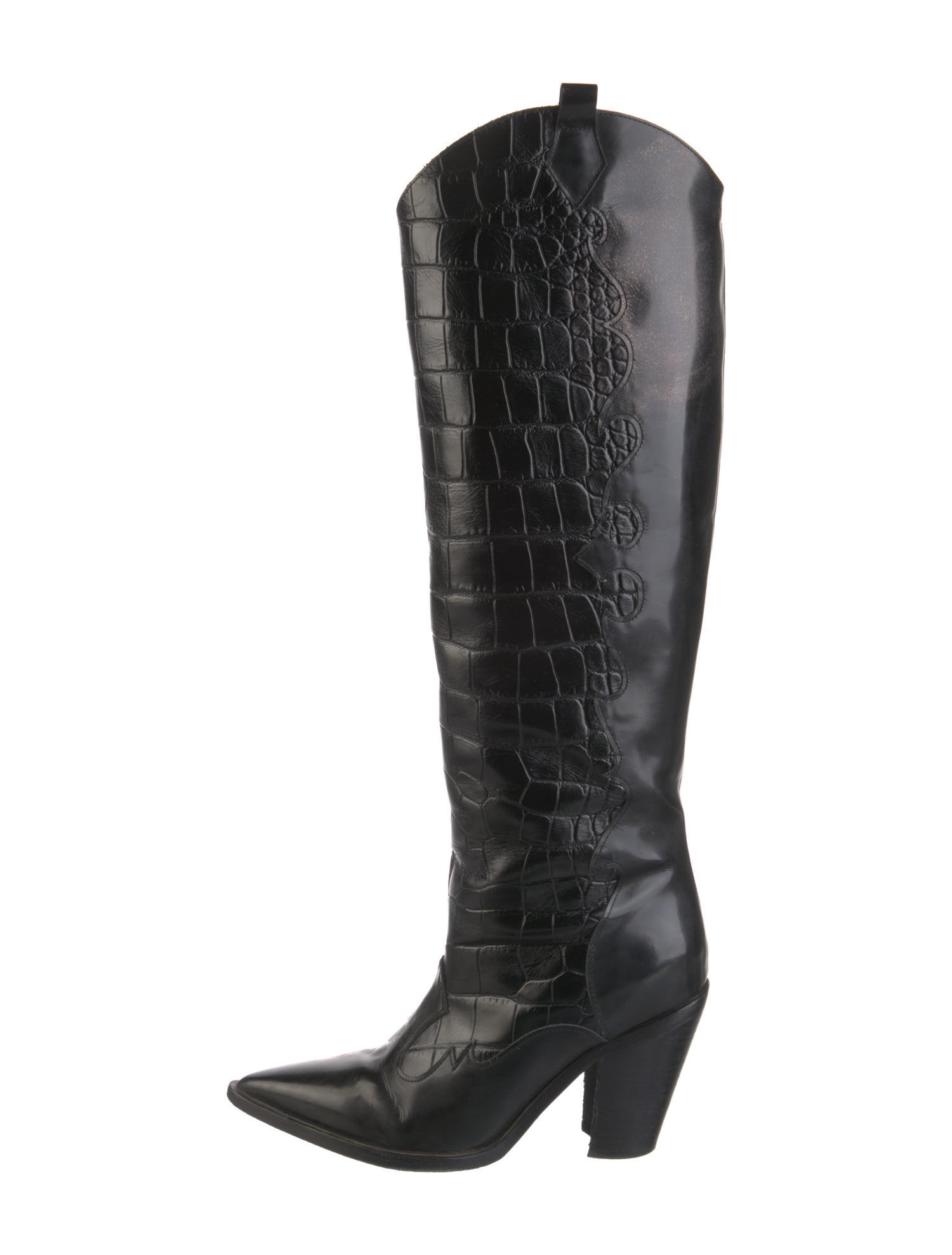 Sigerson Morrison Embossed Leather Western Boots