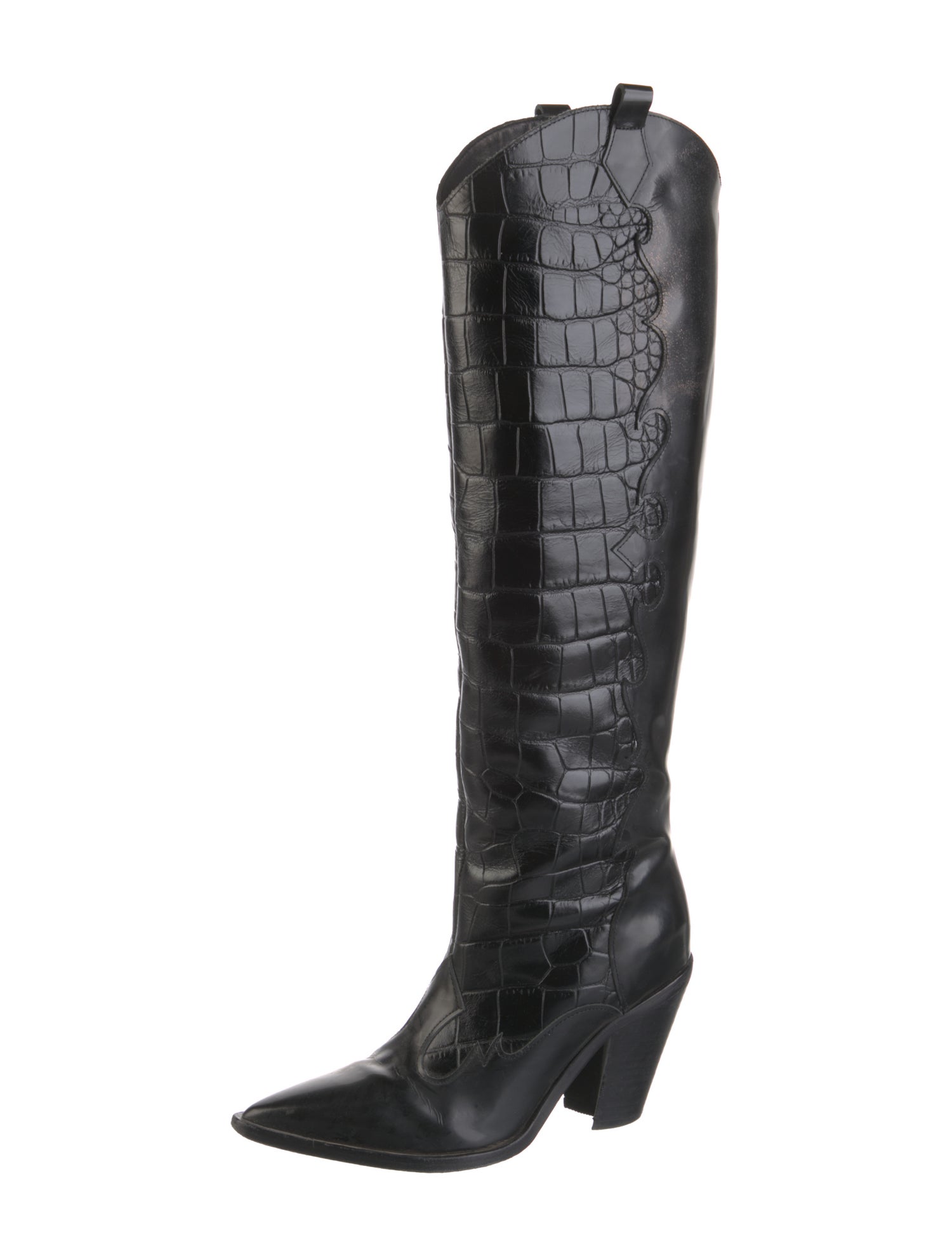 Sigerson Morrison Embossed Leather Western Boots