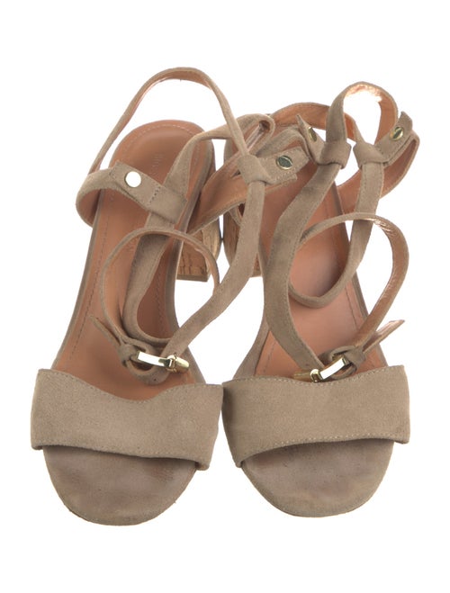 Sigerson Morrison Suede Leather Trim Embellishment Sandals