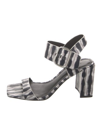 Sigerson Morrison Leather Printed Slingback Sandals