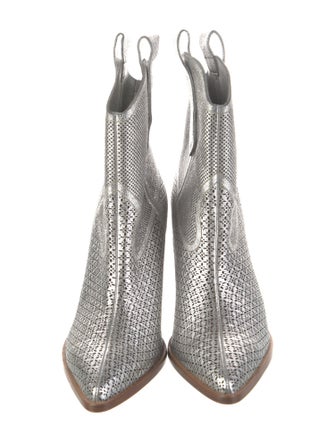 Sigerson Morrison Leather Lasercut Accents Western Boots