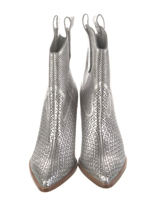 Sigerson Morrison Leather Lasercut Accents Western Boots