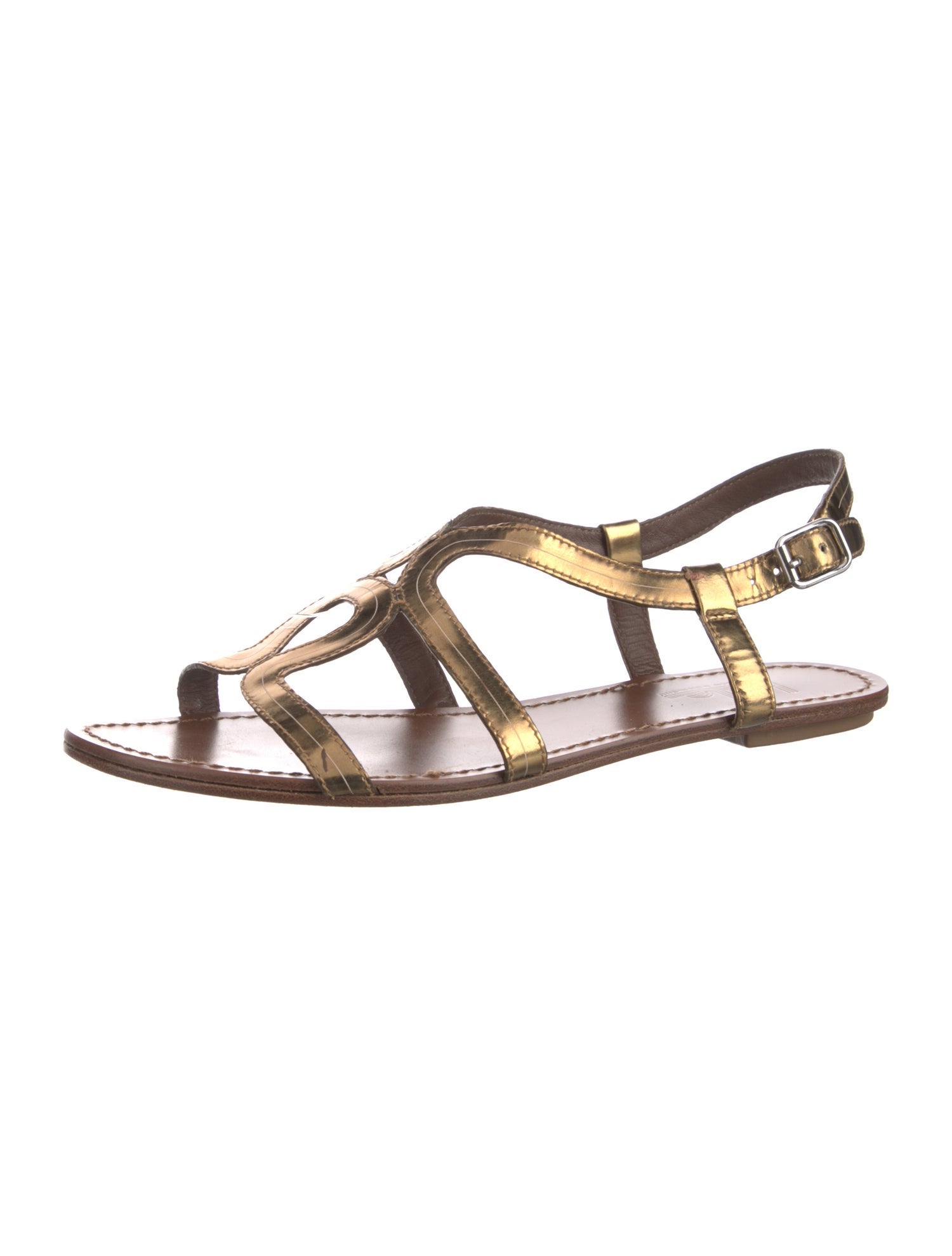 Sigerson Morrison Patent Leather Animal Print Gladiator Sandals