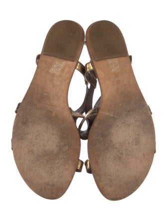 Sigerson Morrison Patent Leather Animal Print Gladiator Sandals