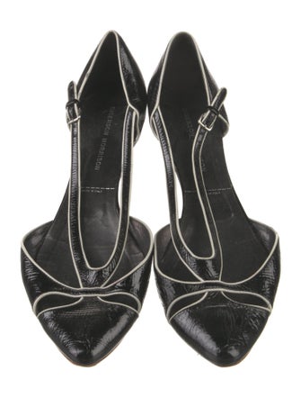 Sigerson Morrison Patent Leather Printed D'Orsay Flats