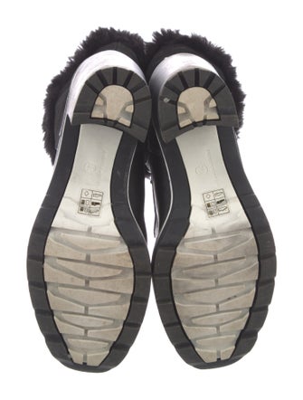 Sigerson Morrison Leather Faux Fur Trim Combat Boots