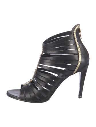 Sigerson Morrison Leather Animal Print Gladiator Sandals