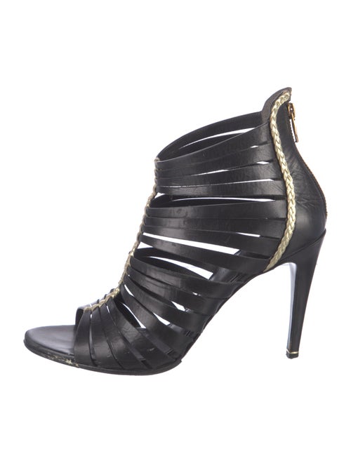 Sigerson Morrison Leather Animal Print Gladiator Sandals