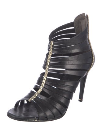 Sigerson Morrison Leather Animal Print Gladiator Sandals
