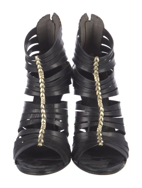 Sigerson Morrison Leather Animal Print Gladiator Sandals