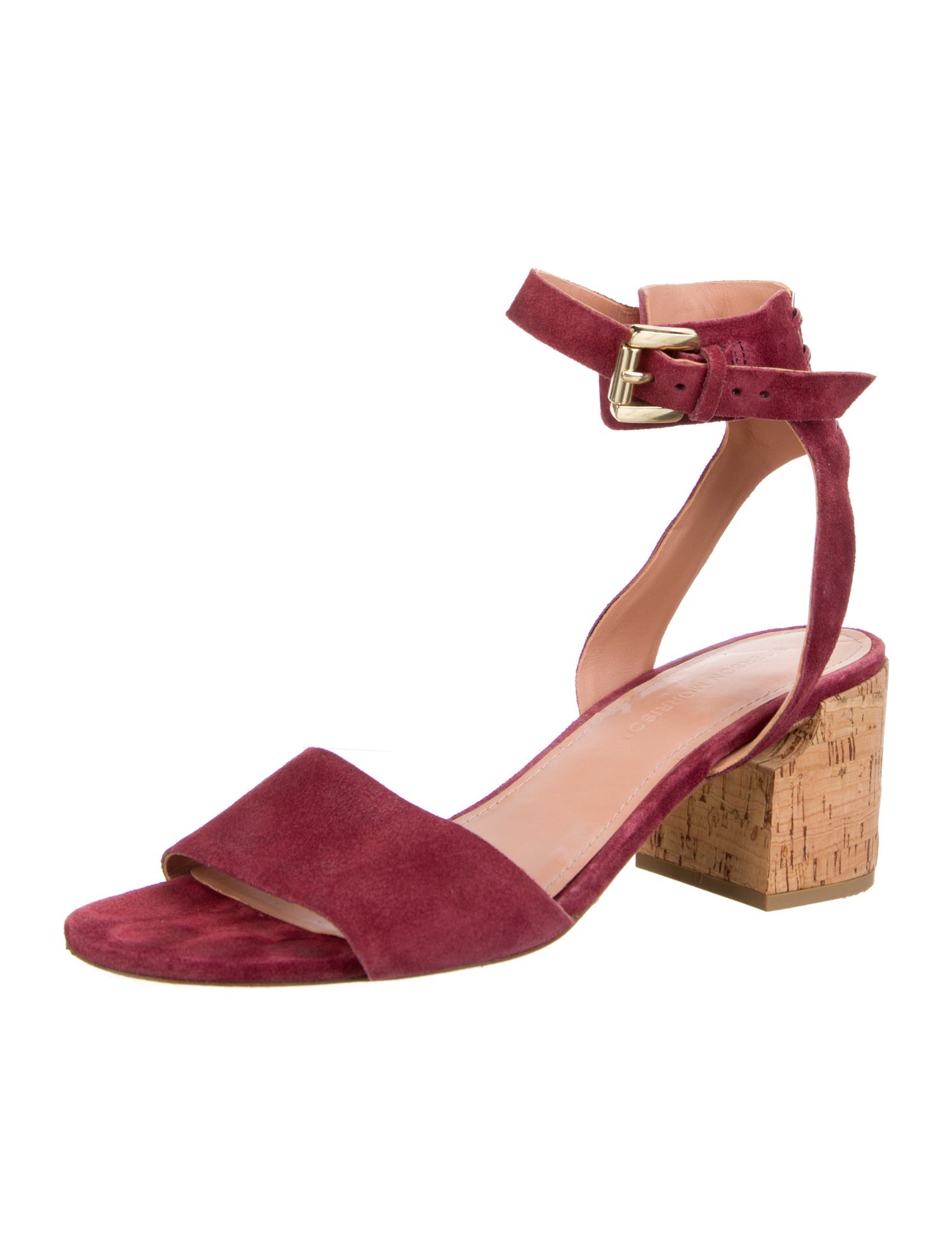 Sigerson Morrison Suede Leather Trim Embellishment Sandals