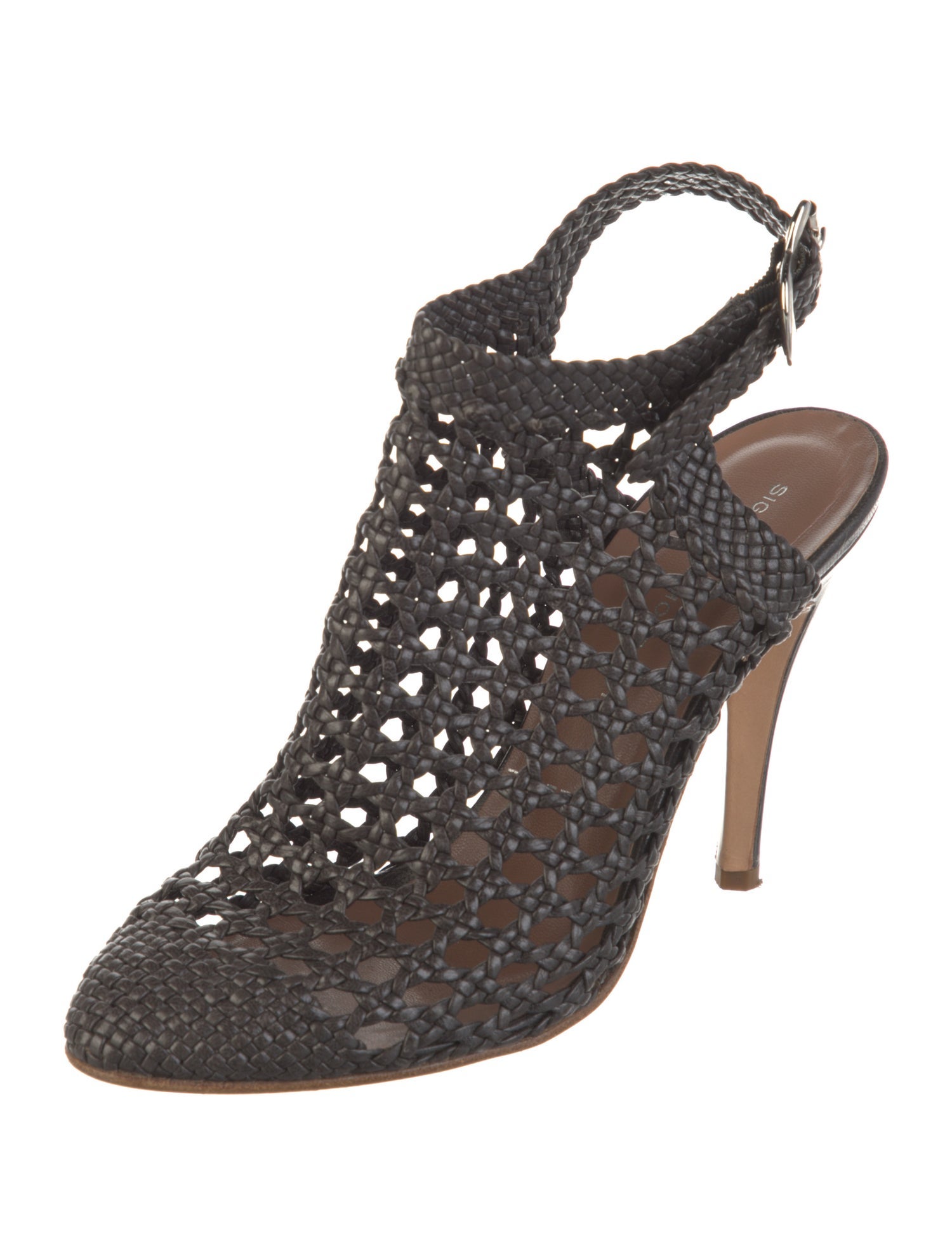 Sigerson Morrison Leather Animal Print Slingback Pumps