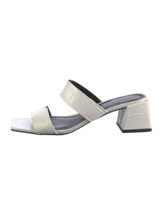 Sigerson Morrison Embossed Leather Slides