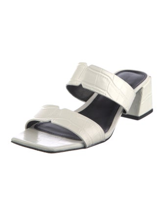 Sigerson Morrison Embossed Leather Slides