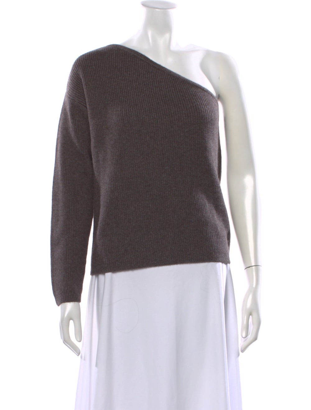 Soft Goat Cashmere One-Shoulder Sweater