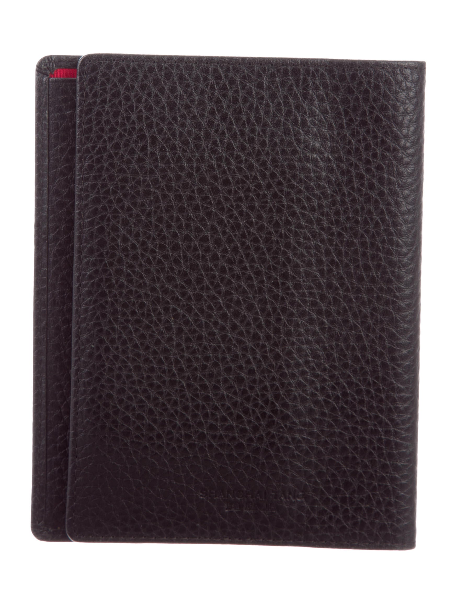 Shanghai Tang Leather Passport Holder - Black Travel, Accessories