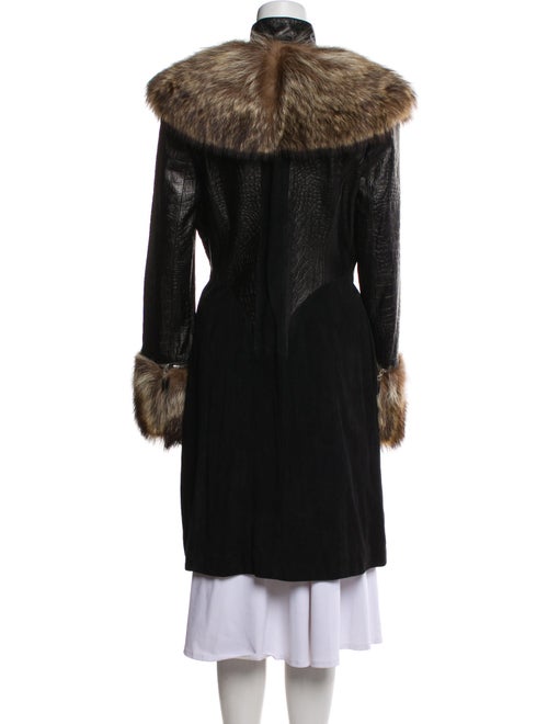 Shanghai Tang Leather Faux Fur Coat