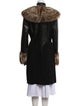 Shanghai Tang Leather Faux Fur Coat