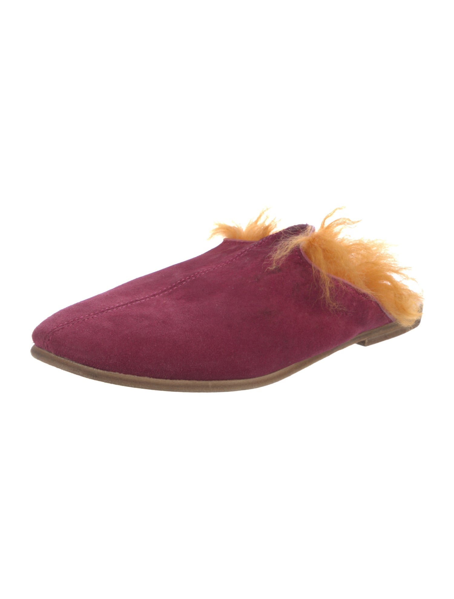 Sabah Suede Faux Fur Trim Mules
