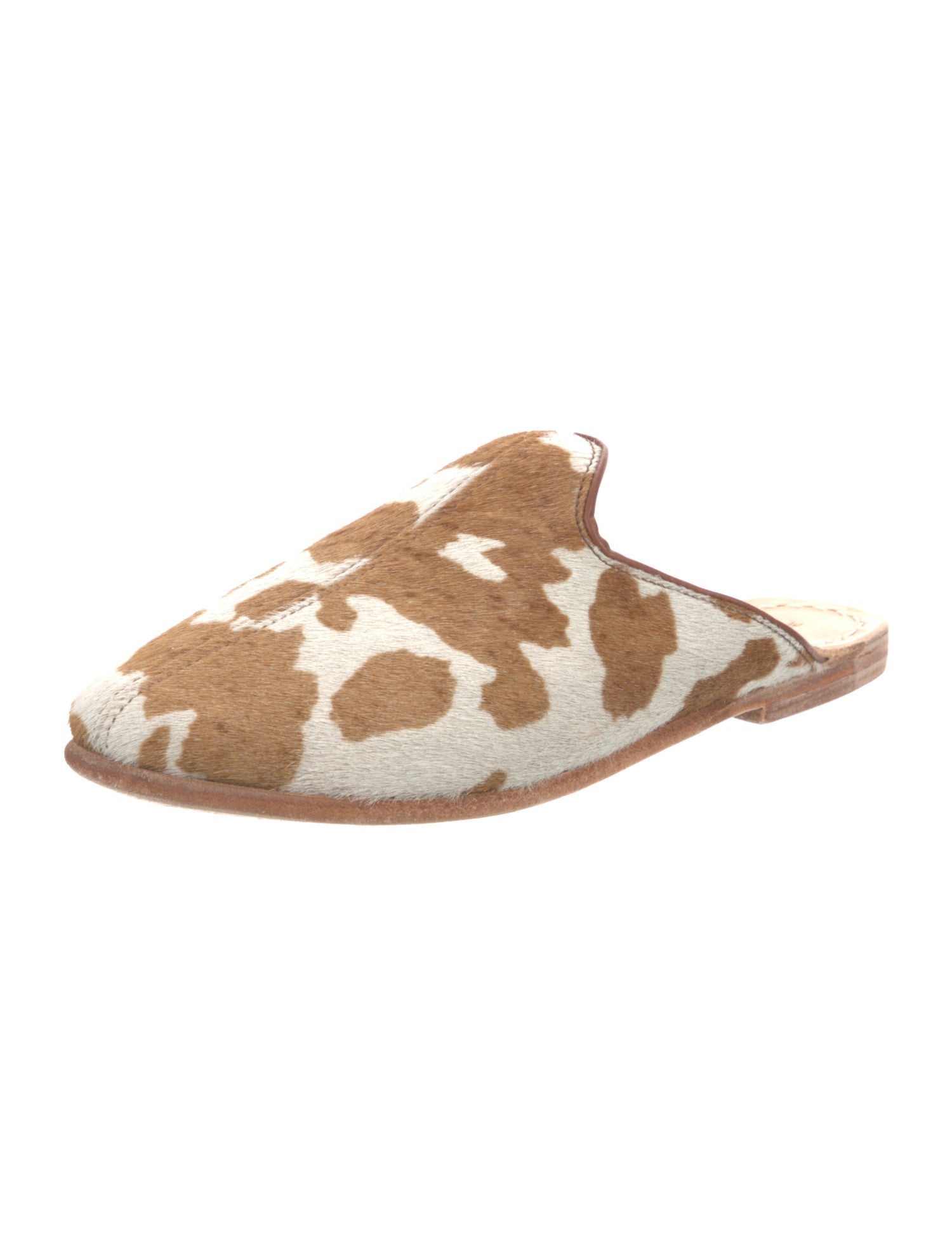 Sabah Calf Hair Animal Print Mules