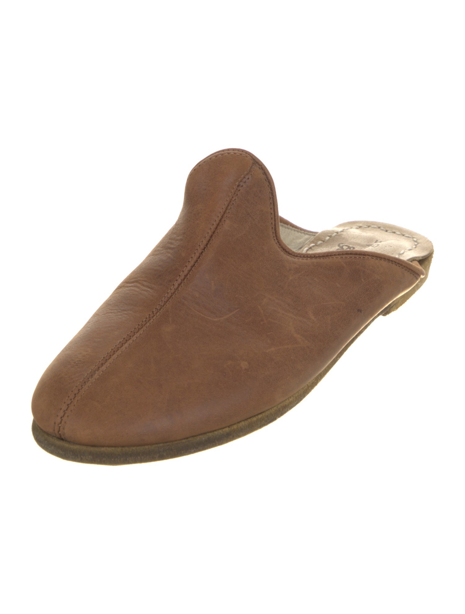 Sabah Leather Fur Trim Mules