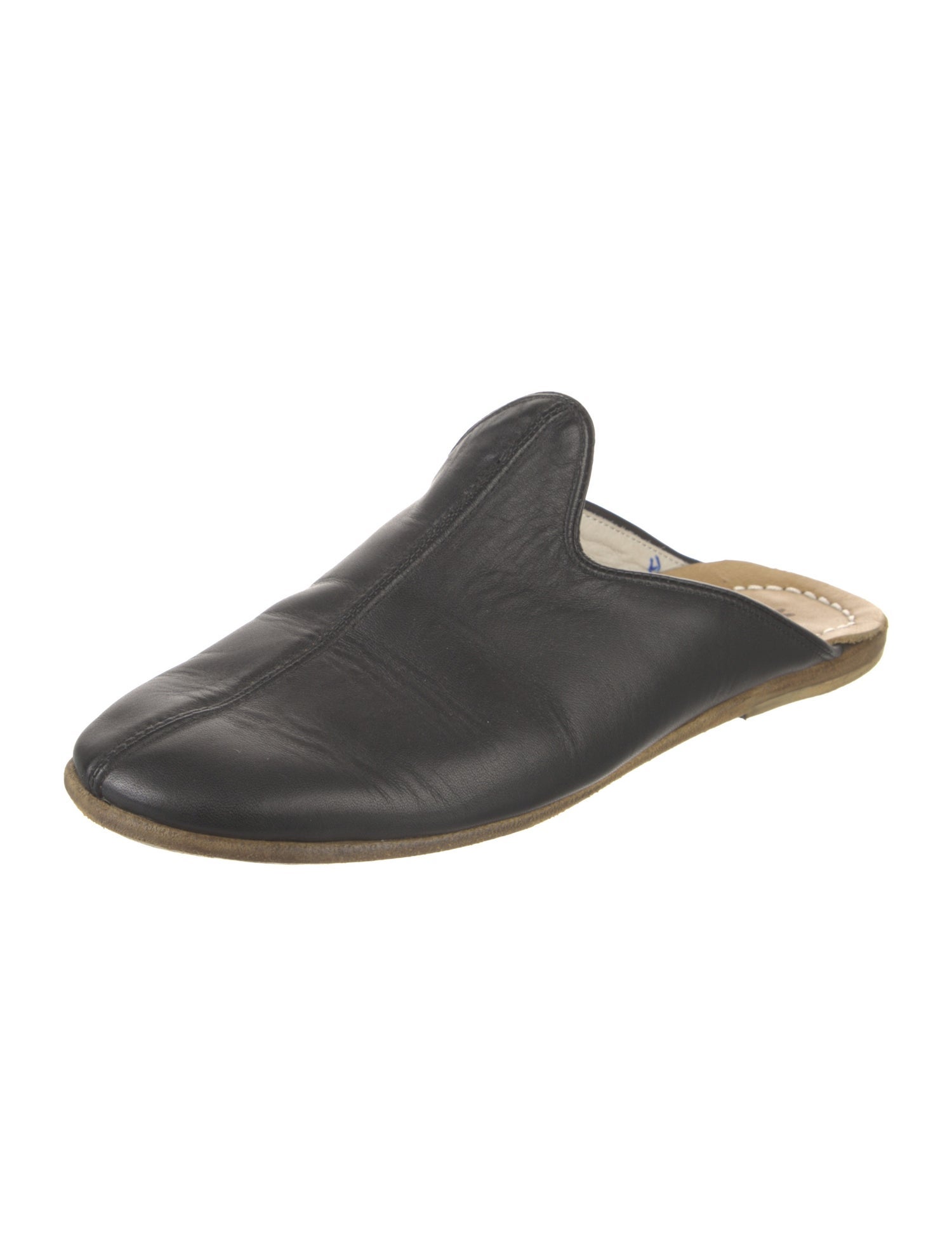 Sabah Leather Fur Trim Mules