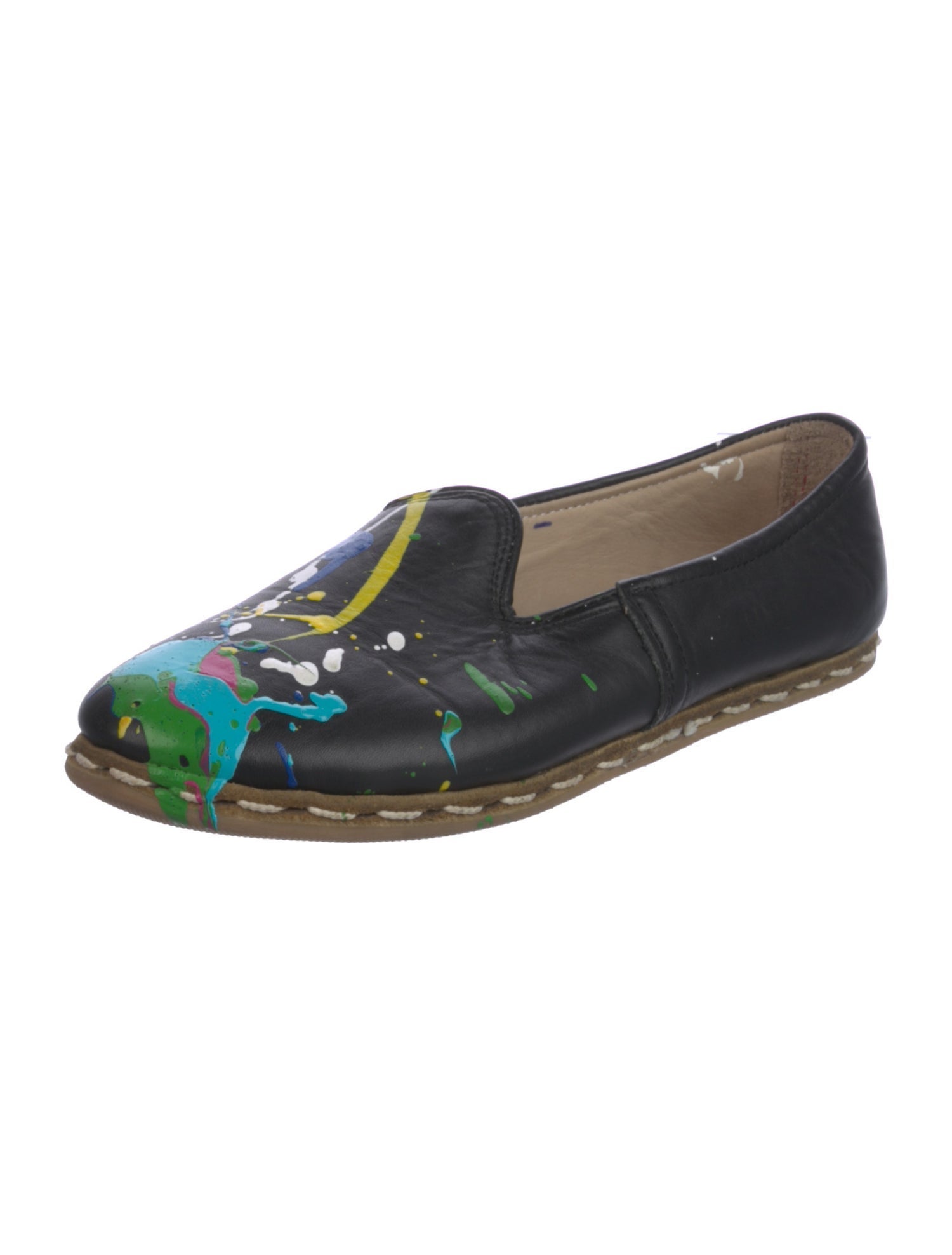 Sabah Leather Floral Print Espadrilles