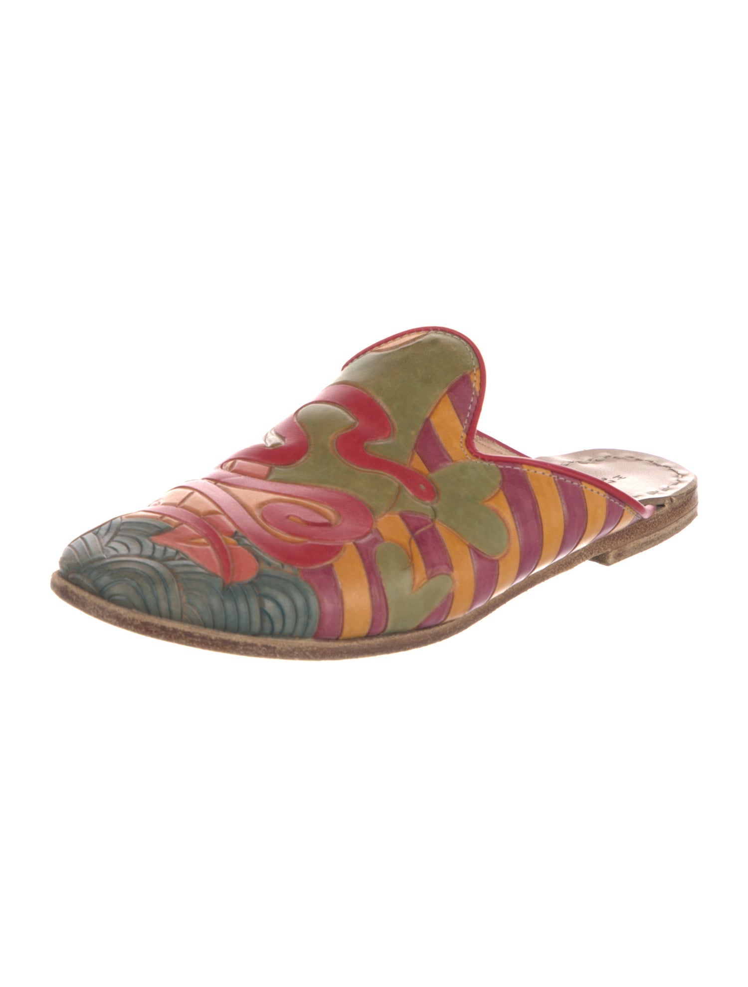 Sabah Leather Animal Print Mules