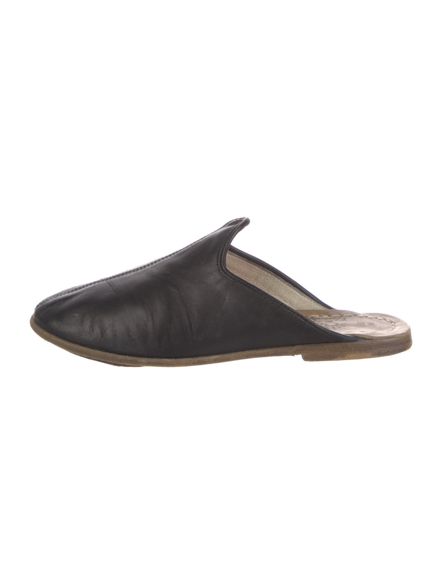 Sabah Leather Fur Trim Mules