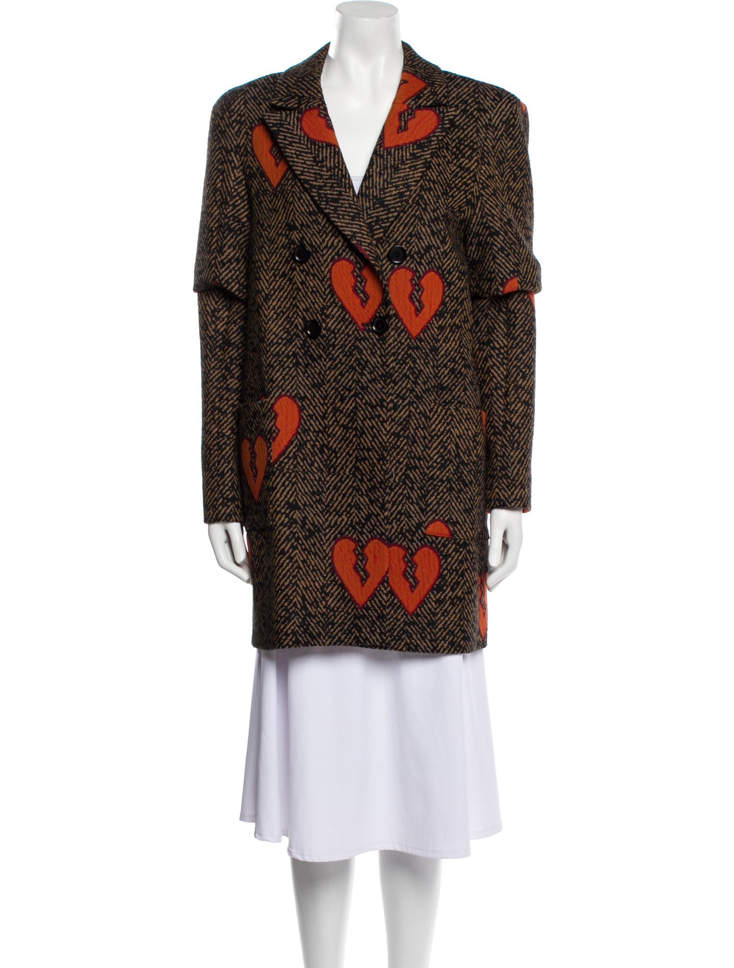 Valentina Shah Wool Tweed Pattern Coat