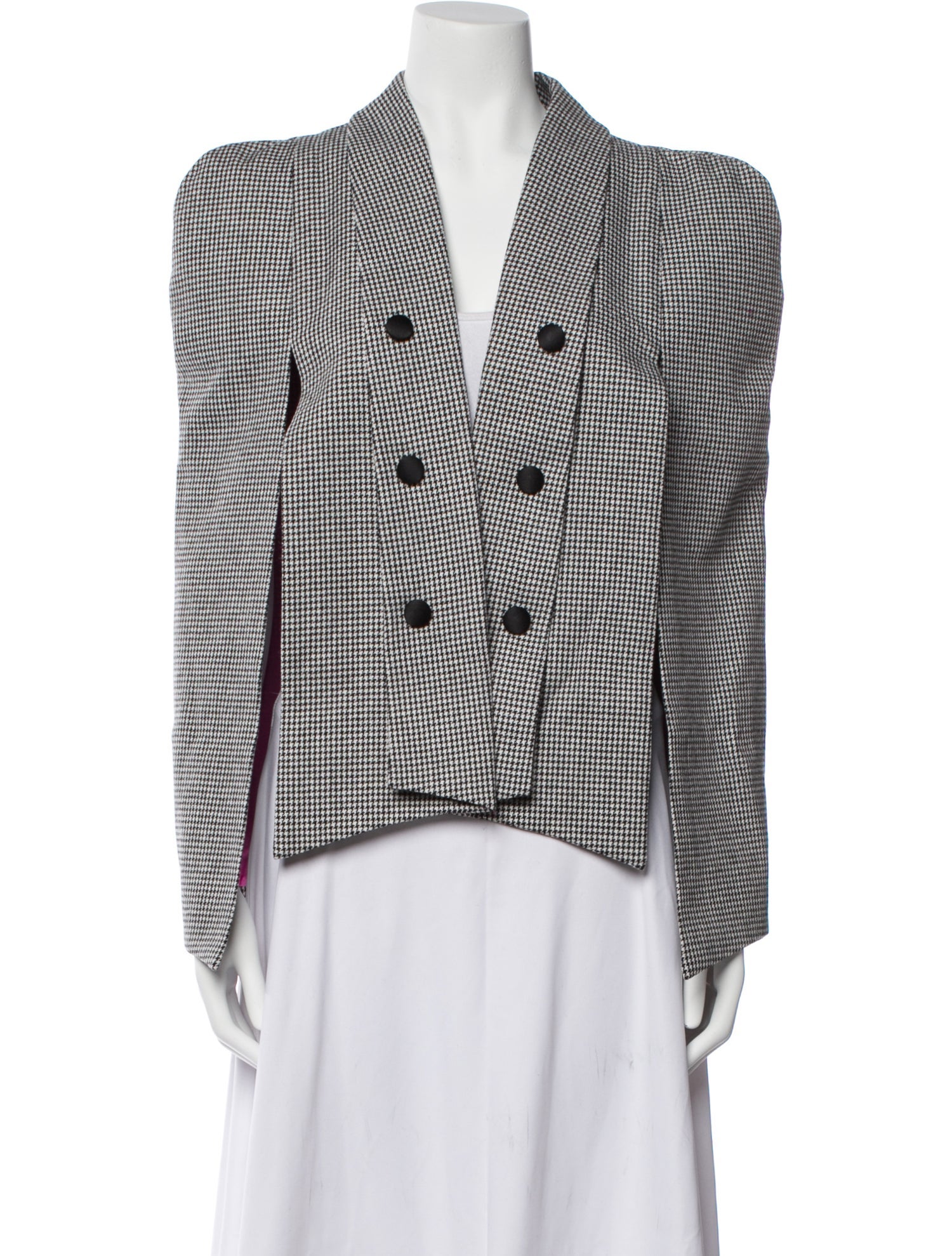 Valentina Shah Wool Houndstooth Print Blazer