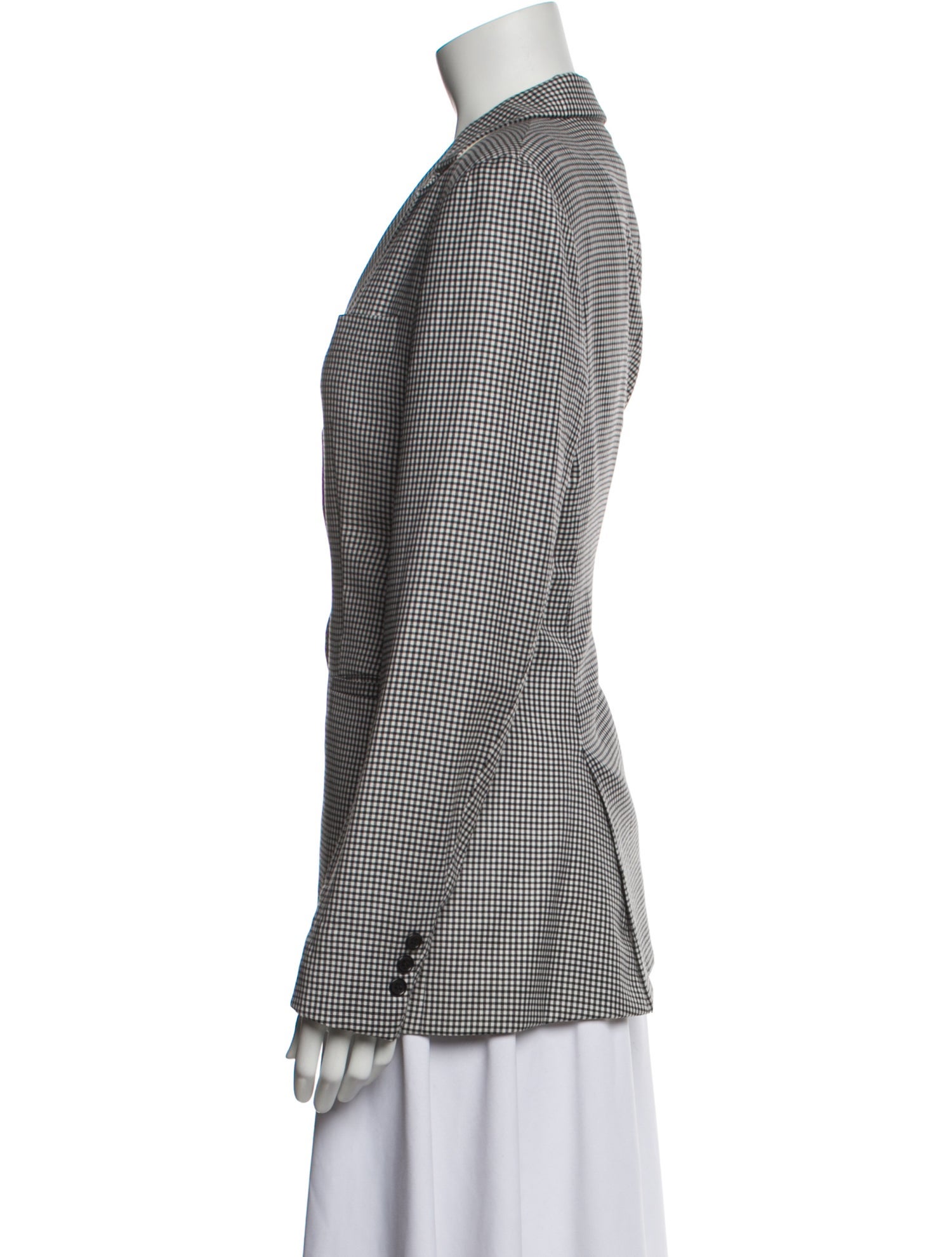 Sharis Place Private Label Wool Plaid Print Blazer