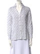 Sharis Place Private Label Linen Printed Button-Up Top