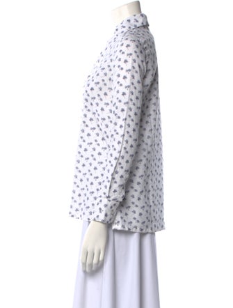 Sharis Place Private Label Linen Printed Button-Up Top