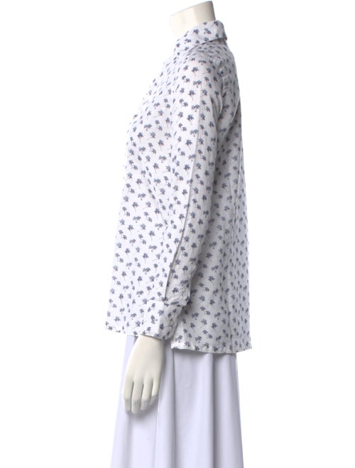 Sharis Place Private Label Linen Printed Button-Up Top