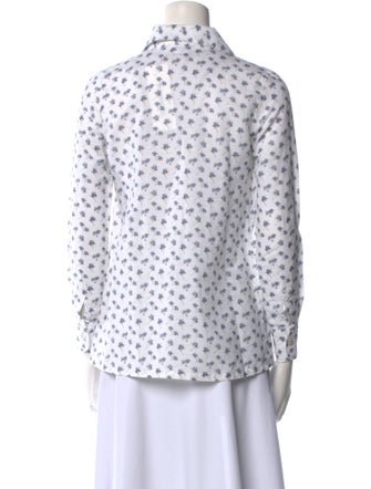 Sharis Place Private Label Linen Printed Button-Up Top