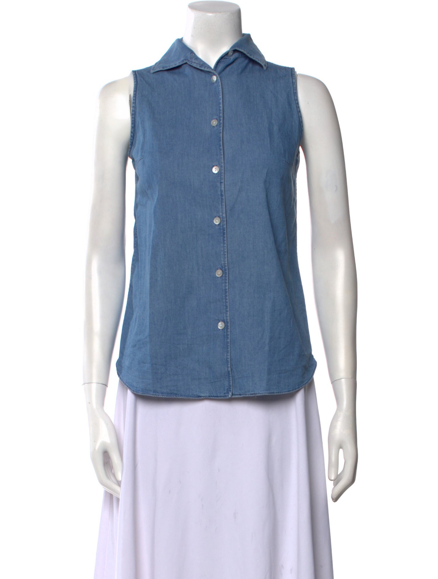 Sharis Place Private Label Sleeveless Button-Up Top