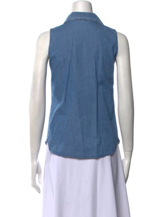 Sharis Place Private Label Sleeveless Button-Up Top