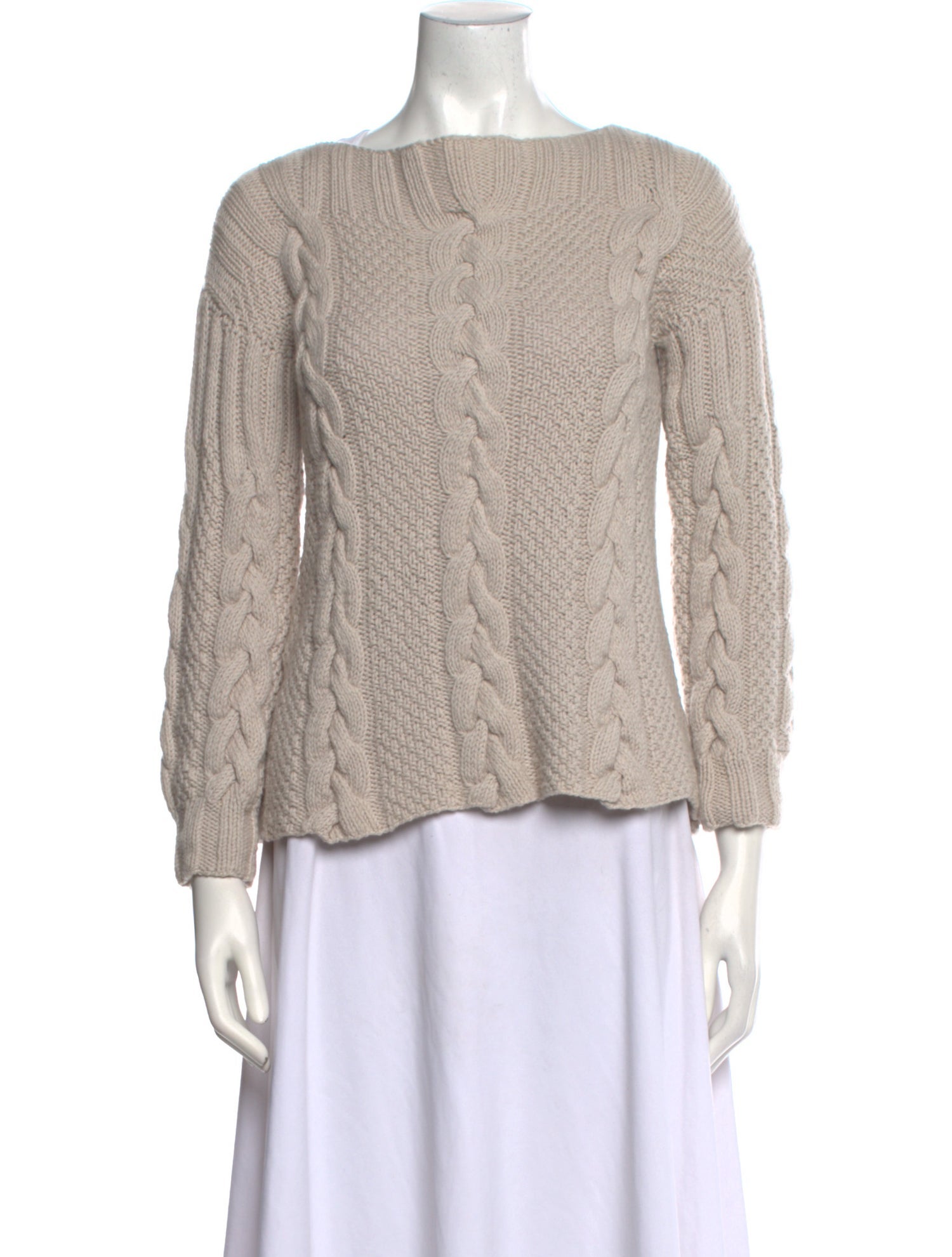 Sharis Place Private Label Cashmere Bateau Neckline Sweater