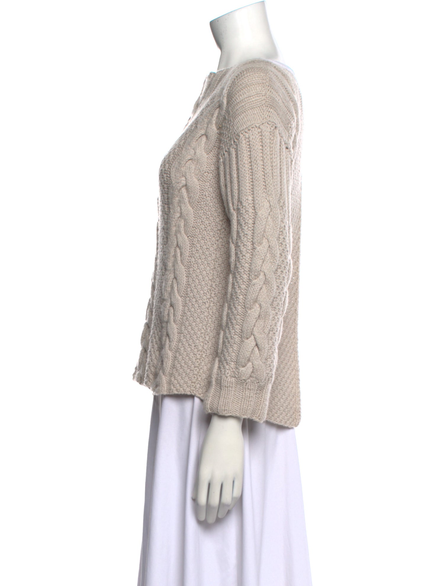 Sharis Place Private Label Cashmere Bateau Neckline Sweater