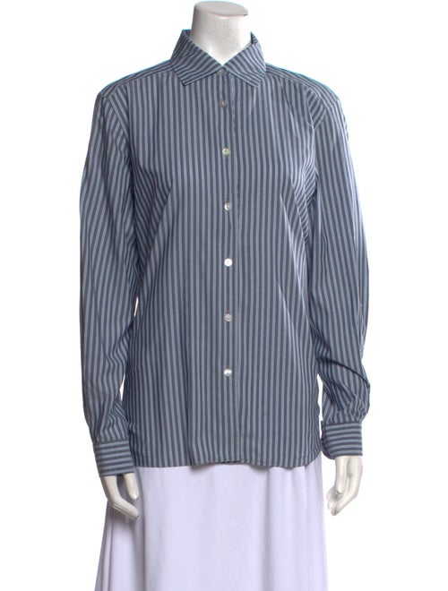 Sharis Place Private Label Striped Long Sleeve Button-Up Top