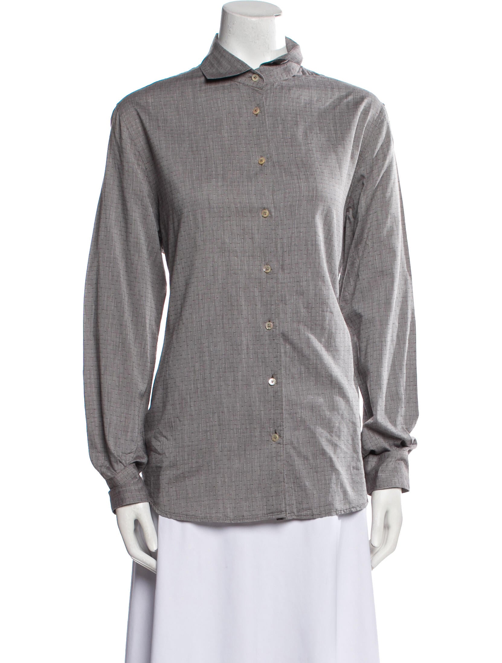 Sharis Place Private Label Long Sleeve Button-Up Top