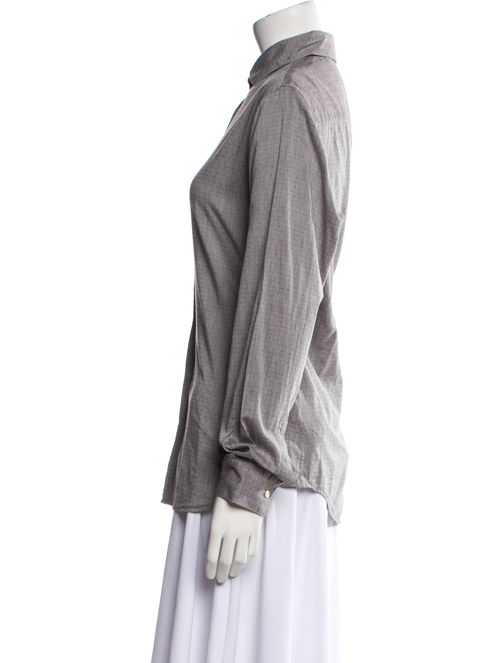 Sharis Place Private Label Long Sleeve Button-Up Top