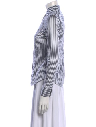 Sharis Place Private Label Striped Long Sleeve Button-Up Top
