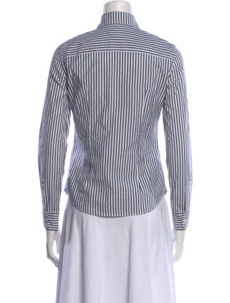 Sharis Place Private Label Striped Long Sleeve Button-Up Top